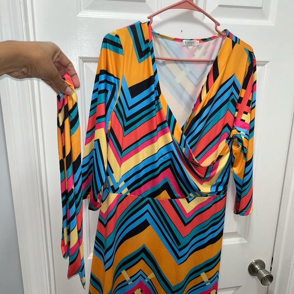 Orange Multi Color Maxi Dress in Size XL - Picture 4 of 4